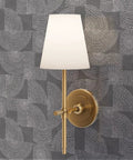 Top Shelf Sleek Silver Metallic Wallpaper Featuring Bold Geometric Dots And Textured Fibrous Finish With Paste The Wall Application For A Straight Up Dope Indoors Accent Wall Made In Usa, with gold wall sconce.