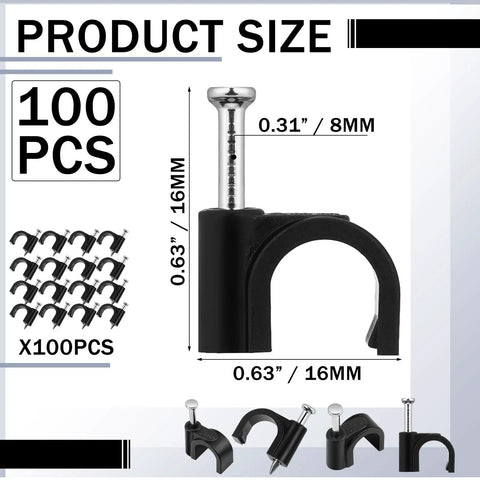 100 Pack Drip Irrigation Tubing Mounting Clips For One Quarter Inch And Three Eighths Inch Tubing Keep Garden Lines Secure And Leak Free No Fuss Easy To Install with product size details