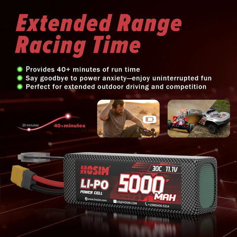 Heavy Duty 5000mAh 11.1V 30C 3S LiPo Battery With XT60 Plug For One Eighth And One Tenth RC Cars Trucks And Drones Protection Circuit Inside Lightweight Yet Rugged Case Perfect For Pro Level RC Hobbyists