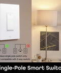 4 Pack Smart WiFi Light Switch No Hub Needed, Works With Alexa And Google Assistant, Requires 2.4 GHz WiFi, Touch Or Voice Control.