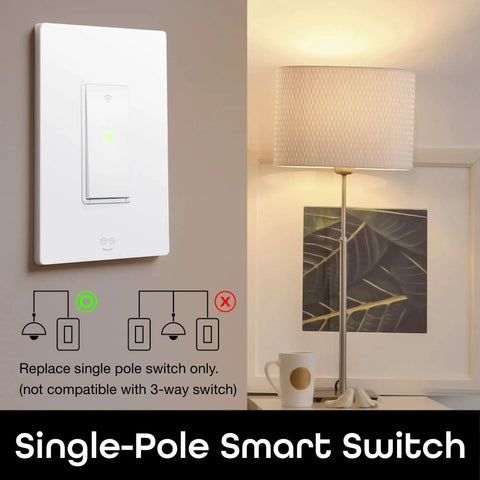 4 Pack Smart WiFi Light Switch No Hub Needed, Works With Alexa And Google Assistant, Requires 2.4 GHz WiFi, Touch Or Voice Control.
