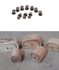 Antique Bronze Drawer Knobs Set Of 10, Zinc Alloy Mini Handles For Dollhouse Cabinets And Furniture, 0.28 By 0.39 Inch Size shown with jewelry boxes