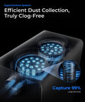 Graphic of SafetyPro AP2 Smoke Purifier for Laser Engravers and CO2 Cutters, highlighting SuperCyclone dust collection system.