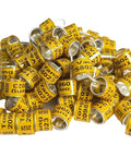 Personalized Pigeon Racing Bands Set, 100 Pcs 8mm Colorful Leg Rings With Loft Name, Year And Unique Number For Easy Identification And Tracking, Durable ID Bands For Racing Birds pile.