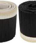 2 Pack 100mm Dust Shoe Brush For CNC Vacuum Systems, black nylon bristles rolled on beige backing, front view