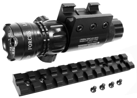 1022 Rifle Scope Base Rail Mount With Green Laser Sight Kit Picatinny Weaver Top Mount Aircraft Aluminum Adjustable Windage Elevation