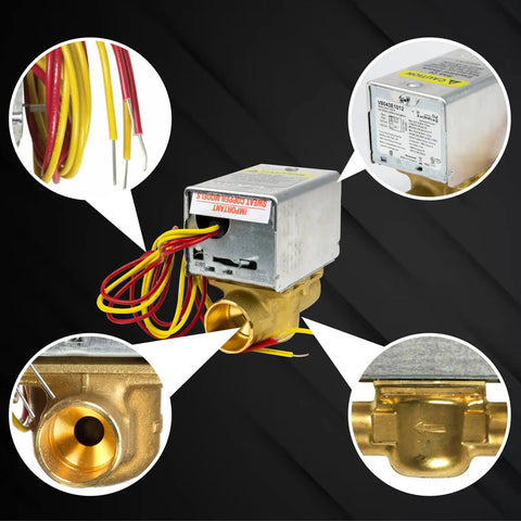 Replacement Motorized Zone Valve For Heating Systems With 3/4 Sweat Connection, 2-Wire Thermostat Control And End Switch, 2-Way 4-Wire 24V