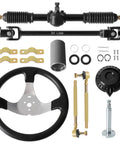 Universal 300mm Steering Wheel With 320mm Adjustable Shaft, Rack And Pinion System, Small Gear, And Pull Rod Rack for Go Karts