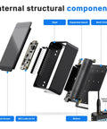 Internal components of ESP32 LoRa V4 Development Board With Touch Screen Sensor Kit BME280 ESP32 S3 SX1262 All In One Environmental Monitoring Kit For Meshtastic Node And IoT Wireless, showing touch screen, expansion board, and battery.