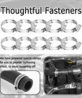 Automotive heater hose kit: black silicone hose with 10 stainless clamps, 5 ft, 16 mm ID / 24 mm OD