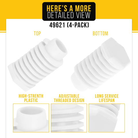 4 Pack Dryer Leveling Feet For Whirlpool Kenmore Maytag KitchenAid Replacement For AP4295805 PS1609293, detailed view