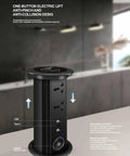 Slick Pop Up Power Strip With Built In Wireless Charging And Touch Controls That Lifts Smoothly From Desktop Or Kitchen Counter For A Hassle Free Clean Workspace Game Changer showing USB and power outlets.