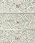 Snag These Premium Vintage Pink Bow Cabinet Knobs 6 Pack Farmhouse Traditional Solid Metal Drawer Pulls on white drawer design.