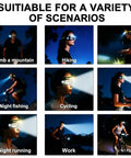 Different scenarios using Ultra Bright LED Glasses With Rechargeable Headlight Motion Sensor And Touch Control Five Modes USB C Lighting