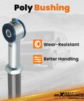 Adjustable Front Track Bar 0-6 Inch Lift for Jeep Wrangler JK JKU, steel poly bushing end for wear-resistant handling