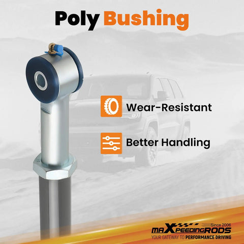 Adjustable Front Track Bar 0-6 Inch Lift for Jeep Wrangler JK JKU, steel poly bushing end for wear-resistant handling