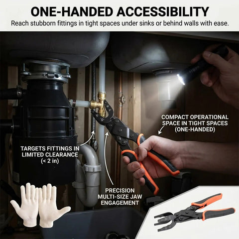 Push-In Clamp Pliers For PEX Pipe 1/2 3/4 1 Inch Quick Release Brass Fittings Removal Tongs in plumbing use under sink