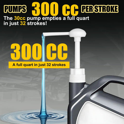 30cc Hand Fluid Transfer Pump For Gallon And Wide Mouth Bottles pouring liquid, precise one-ounce per stroke, Garage Pro DIY Tool