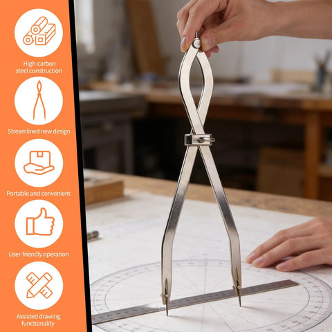 Heavy Duty Radius Divider Tool 12 Inch Scriber For Sheet Metal Fabrication And Layout Work Fast Adjust Replaceable Points
