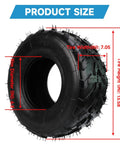 16x8-7 ATV Tire Tubeless All-Terrain Replacement For Tao Tao Coolster 110cc 125cc 150cc 200cc Quad size dimensions shown
