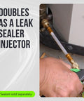 Person using CO2 Powered AC Drain Line Cleaner And Leak Sealant Injector Gun All In One For Unclogging Condensate Drains