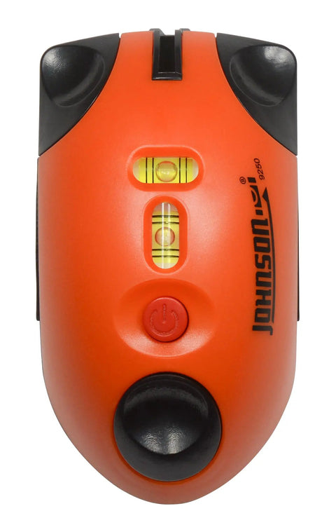 Interior Range Laser Level With 30 Ft Projection, High Visibility Orange, heavy duty construction tool, top view