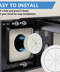 In Wall TV Cable Management Kit For A Clean Wire Free Setup Hide Power Cords Behind Wall With Two Pass Throughs And Hole Saw Drill Attachment Included Simple Easy Installation For A Sleek No Mess TV Setup emphasizing easy installation showing hole saw attachment in use