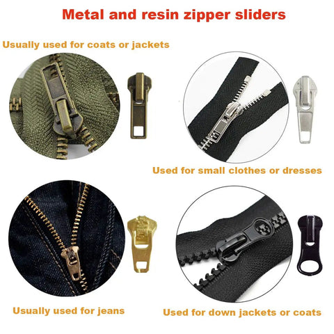 Zipper Repair Kit 169Pcs With Sliders, Stops, Top And Bottom, Pliers Tool And Extension Pulls For Clothing Jackets Purses Luggage Backpacks