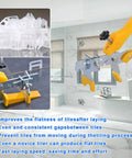 Tile Leveling System Clips One Thirty Second Inch, 2500 Piece Tile Spacers With Sixteen Ounce Rubber Mallet Hammer set in use