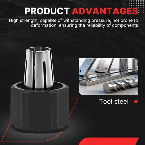 Pro Grade Self Releasing Collet And Locking Nut Assembly 1/4 Inch Replacement Part for Die Grinders, tool steel composition