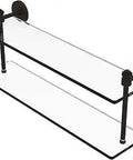 Southbeach Collection Two Tier Glass Shelf 22 Inch Wall Mount Oil Rubbed Bronze Finish Double Tempered Glass Bathroom Shelf