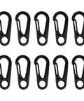 Mini Carabiner Clip 10 Pack Aluminum Alloy Tiny Spring Snap Hooks For Paracord EDC Keychains And Backpack Gear Black