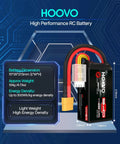3S 120C 11.1V LiPo Battery With XT60 Plug For FPV Racing RC Quadcopter And Multirotor Hobby Two Pack showcased with dimensions and features