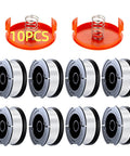 10 Pack Weed Eater String Refill Spools AF100 0.065 Inch Auto Feed System 240 Ft Replacement Trimmer Line with 8 spools, 2 caps, and springs