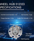 Specifications of Rear Wheel Bearing And Hub Assembly for 4WD and AWD Vehicles, Dodge Caliber, Jeep Compass Patriot 5 Lug