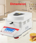 Top Shelf Halogen Moisture Analyzer Featuring Dead Accurate 0.001g Readability And Killer Rs232 Connection For Quick Lab Work Or On Site Checks Anytime, displayed dimensions.