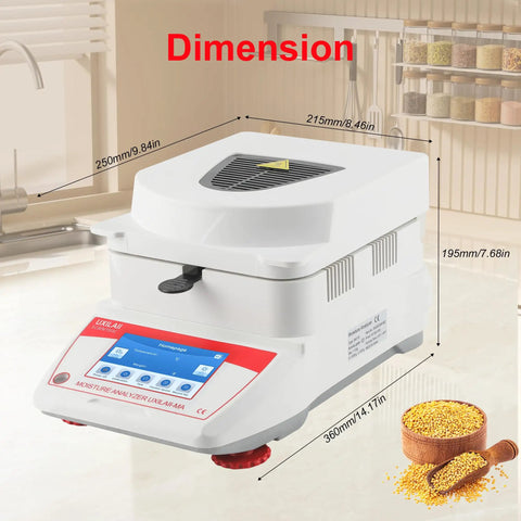 Top Shelf Halogen Moisture Analyzer Featuring Dead Accurate 0.001g Readability And Killer Rs232 Connection For Quick Lab Work Or On Site Checks Anytime, displayed dimensions.