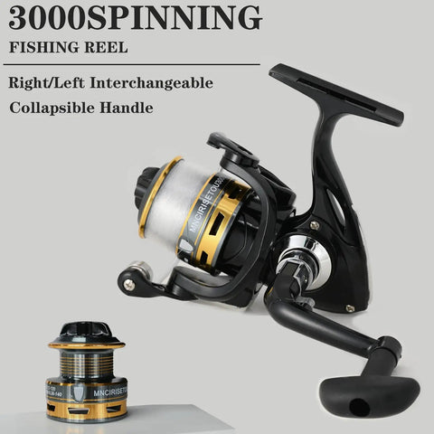 3000 spinning reel for telescopic carbon fiber fishing pole combo kit with reel 6.9 ft travel rod set