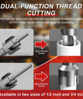 Dual Function Pipe Threader Kit With 1 Inch Dies For Internal And External Threads No-Brainer Time Saver For PVC Piping