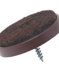 Premium Heavy Duty Felt Furniture Glides With Metal Screws Brown Round Chair Leg Protectors 40mm Diameter individual felt pad with screw.