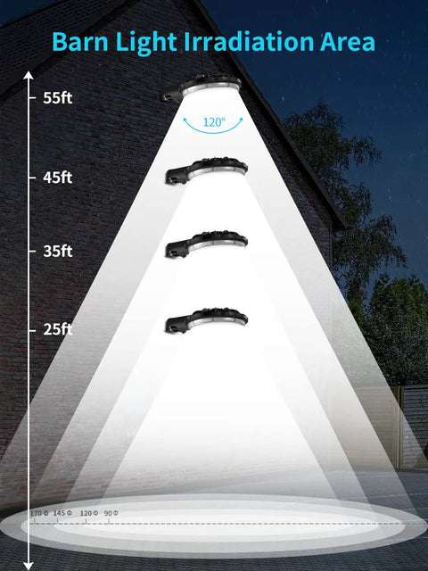 Led Barn Light Dusk To Dawn Outdoor Lighting 150W 18000 Lm 5000K Daylight IP65 Waterproof Flood Light For Barns Yard Garage Warehouse Outdoor Security Lights 2 Pack