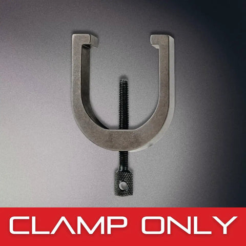 Heavy-Duty Hardened Steel Clamp For V-Block Workholding, 1 Inch (25mm) Capacity, Model 278B, shown vertically.