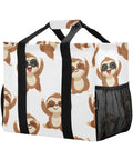 Sloth Print Beach Tote With Cool Sunglasses For Women And Girls Large Lightweight Canvas Tote Bag For Pool Travel Shopping Work Nurse Dance And Yoga Gear