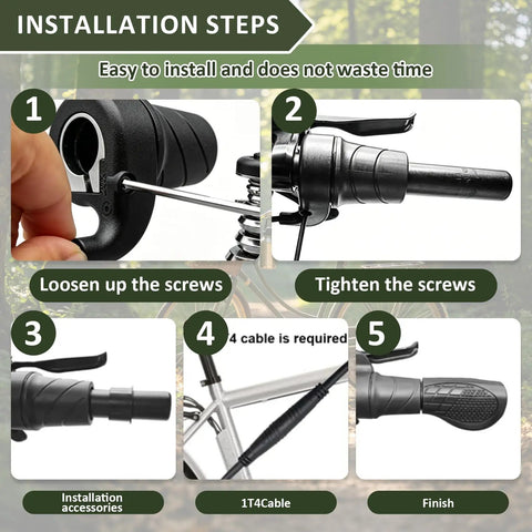 Half Twist Ebike Throttle Grip With Waterproof Three Pin Plug For Electric Scooters And Motorcycles Precision Acceleration Control installation steps