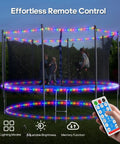 Lit Solar Rope Lights for Outdoor Trampoline Setup 66Ft 200LED with 1800mAh Battery IP67 Waterproof 8 Modes and Timer on trampoline