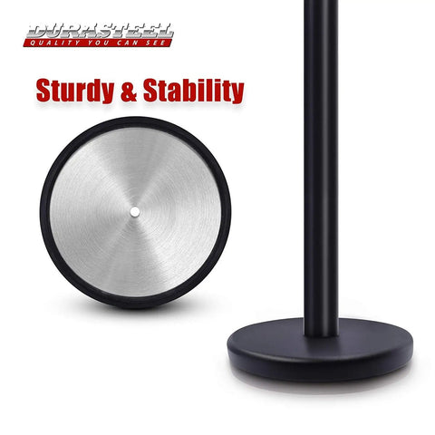 Base view of Metal Stanchion Set With 6.5 Ft Retractable Belts For Queues And Lines Rust Resistant Crowd Control Barriers