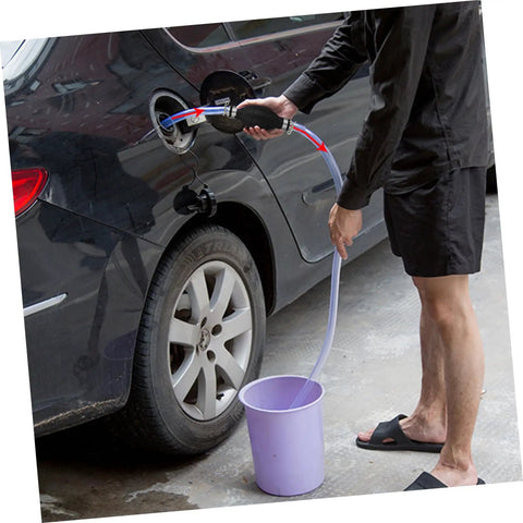 Portable Manual Fuel Transfer Pump Siphon Tool For Gasoline And Liquids High Flow Hand Sucker Pump For Cars Lawn Mowers Outdoor Equipment Leak Resistant Built In Outlet Easy To Use, transferring fuel from car to bucket