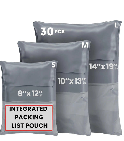 30 Pack Self Seal Poly Mailers For Shipping Clothing, Opaque And Tear Resistant, Water Resistant Mail Bags in 8x12, 10x13, 14x19