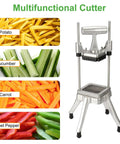 Manual Commercial Vegetable Chopper And Fruit Dicer Pro Grade Heavy Duty Stainless Steel Cutter With Aluminum Frame 1/4 Inch Blade