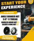 2 Pack 5/8-11 Angle Grinder Flange Nuts With Knurled Arbor Nut And Quick Release Silver D-Ring For 4-1/2 To 9 Inch Grinders
